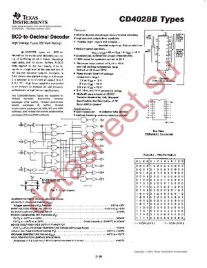 CD4028BM96E4 datasheet  
